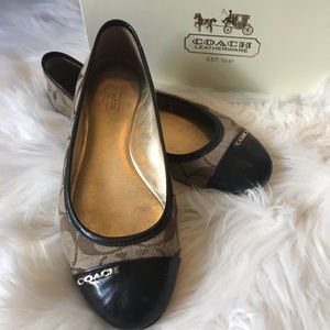 Coach khaki flats size 6